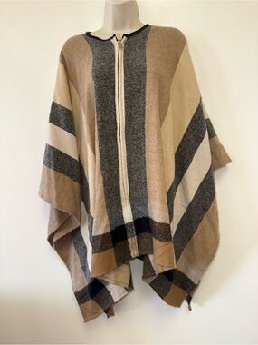 Apt. 9 (OS) Neutral Zip Up Poncho